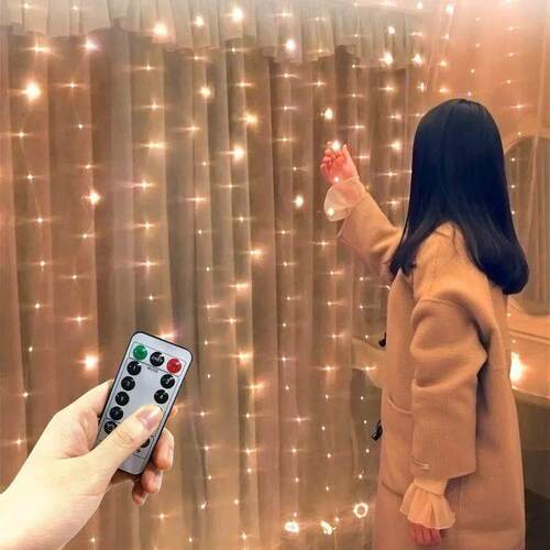 600/300 LED Window Curtain String Light Wedding Party Home G