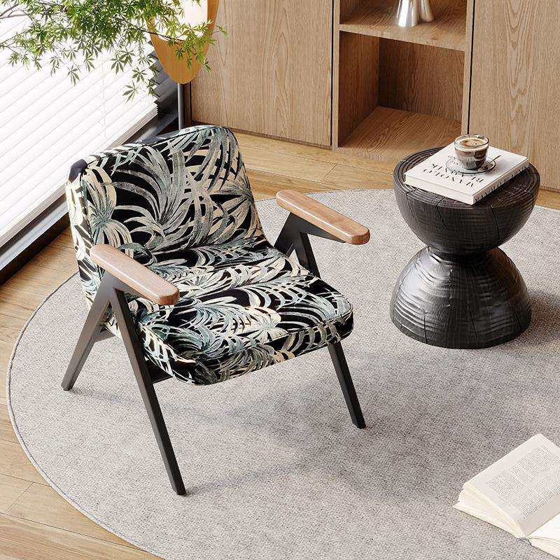 侘寂中古风懒人沙发椅铁艺简约客厅阳台设计师休闲轻奢单人沙发椅