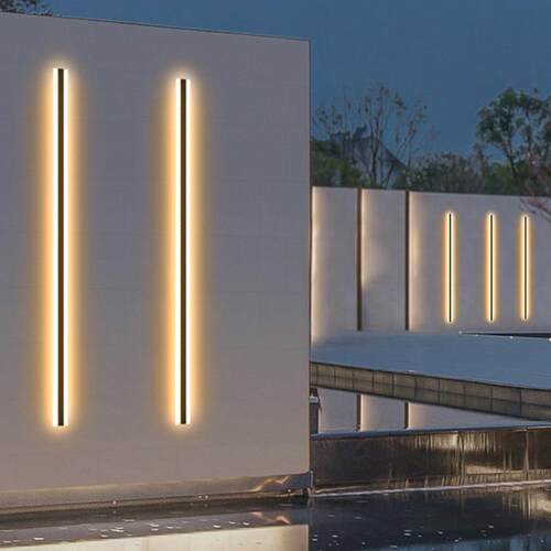 led线条灯大门墙壁花园家用中式户外长条庭院灯极简防水户外壁灯