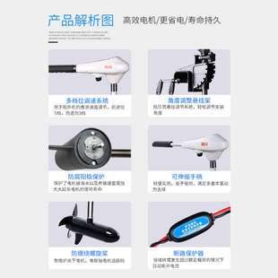 海伯HAIBO电动船用推进器12V  24V船外机螺旋桨马达发动机D54  65
