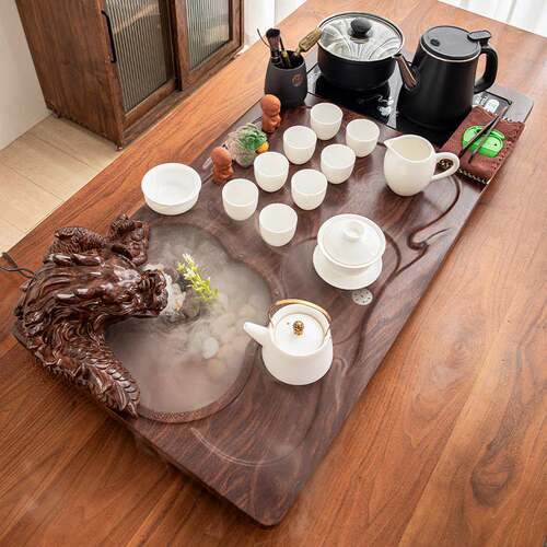 茶具套装家用123整套功夫一体雾自化茶台茶大盘全动龙底部上水烧