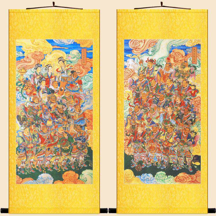 三十六员天将画像 三十六天罡神将神像画 道场水陆画卷轴挂画定制