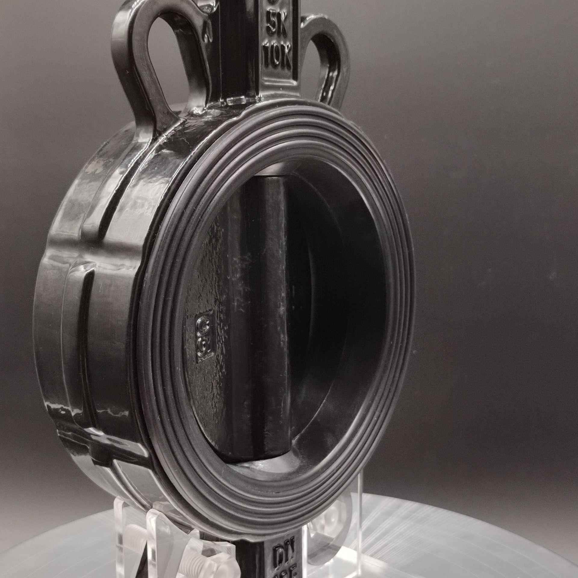 D371X-16Q 涡轮驱动中线对夹蝶阀 球墨体 烤漆板无销