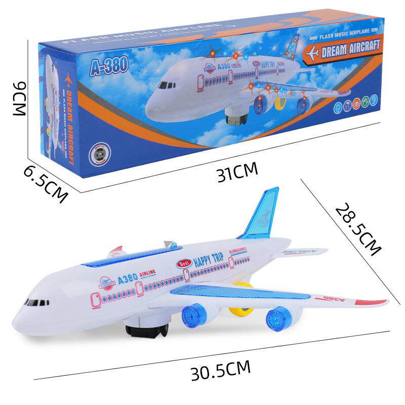 儿童飞机发光大号音乐宝宝飞机玩具A380婴儿巴士客机模型地摊