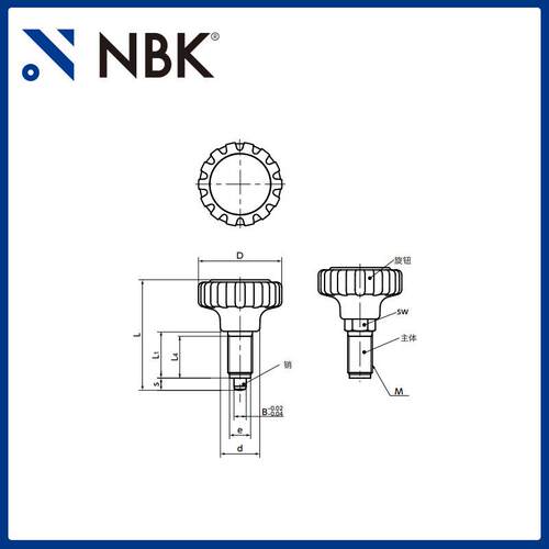 NBKPN家KX227分度销配弹簧锁销销夹紧旋钮型机械零件厂直供
