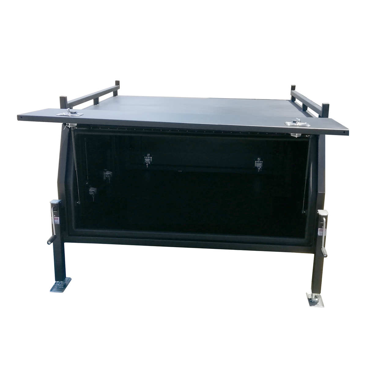 出口北美皮卡车拖车铝合金工具箱车箱顶篷 黑色喷涂 铝合金工具箱