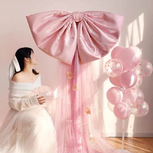 摄超大缎面蝶20187079结房布置结婚订婚敬茶婚晨袍拍装饰氛围感背