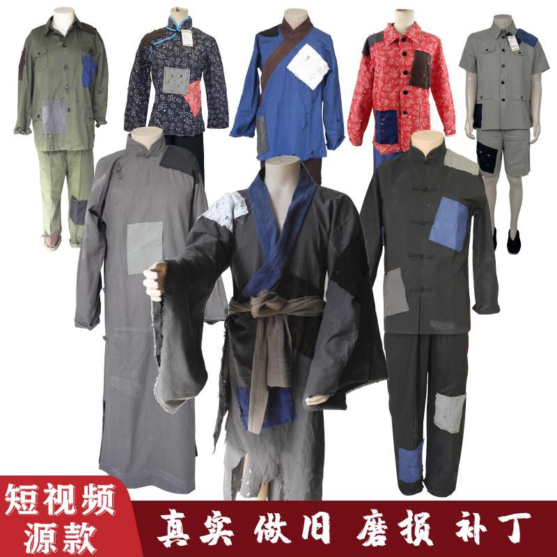 儿童乞丐服装男女通用汉服古装补丁演出服演出用济公汉服装