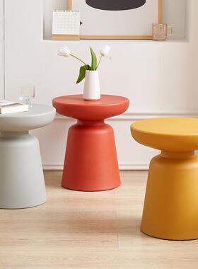 家约塑OHC料圆形茶几小户型卡客厅马龙色小尺用寸边几阳台现代简