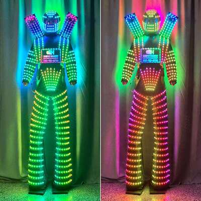 LED彩色高跷服发光服饰舞台表演巡游节目酒吧机器人气氛服拍照