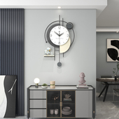 钟表挂钟客厅简约现代家用时尚 免打孔静音创意时钟 大气2024新款
