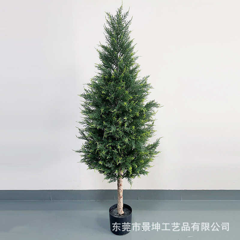 摆件装饰圣诞树绿道具小家居摄影盆栽酒店假室内外柏树仿真婚庆植