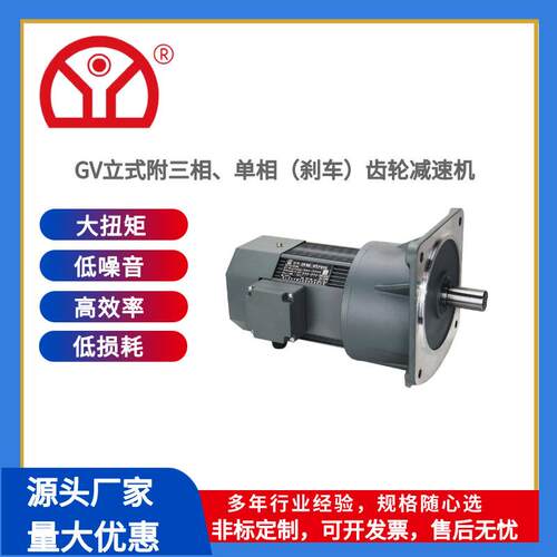 18轴100W-50速比带刹车立式三相异步电机源头厂家一百瓦减速马达