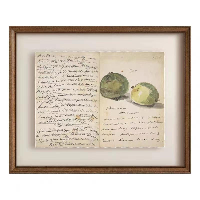 马奈的信印象派悬浮式法式复古装饰画中古挂画欧式餐厅咖啡厅壁画