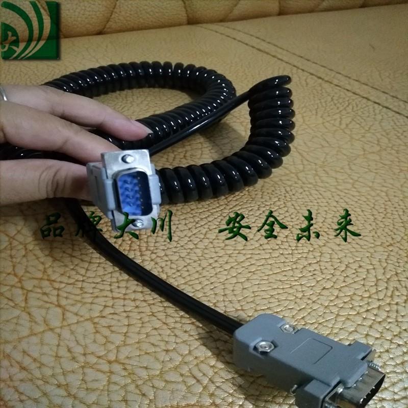 串口线延长母对母/公对母/公对公DB9九针串口PU弹簧线拉伸3米