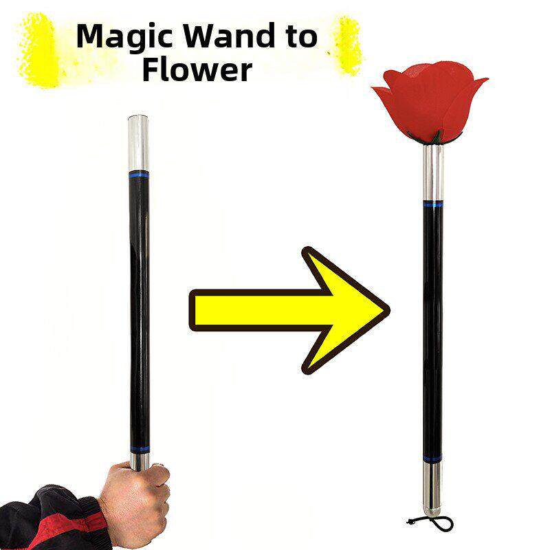 棒变玫瑰花空棒出花棍变花魔术棒变花魔术道具舞台表演儿童初学
