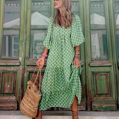 Flower print dress long skirt for women 花朵印花连衣裙长裙女