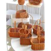 藤编手提干花鲜花插花花艺彷藤手工编织花店花篮客厅摆件拍照篮子