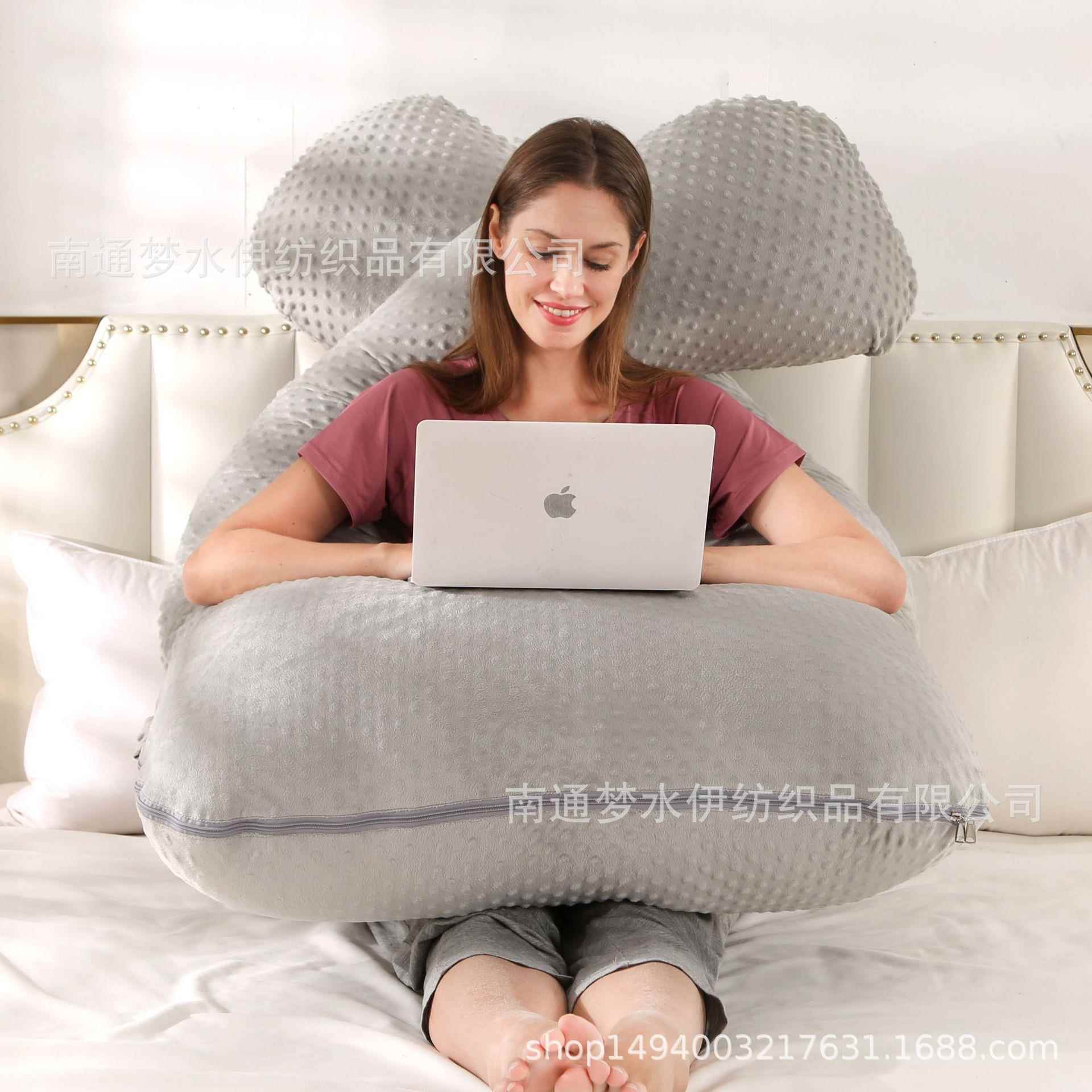 亚马逊腰ebay实供货水晶绒孕U型80x158cm妇体枕护枕侧睡枕孕妇抱