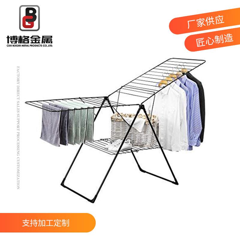线条衣架家用便携收纳架折叠式落地衣架多用途阳台晾晒架子