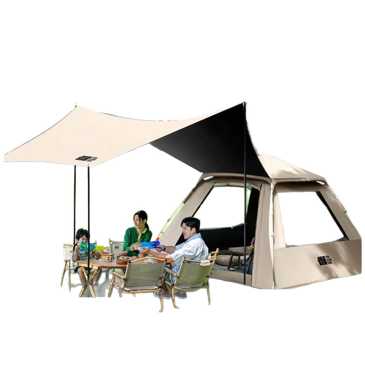 探险者帐篷户外野营过夜便携式折叠天幕二合一全自动