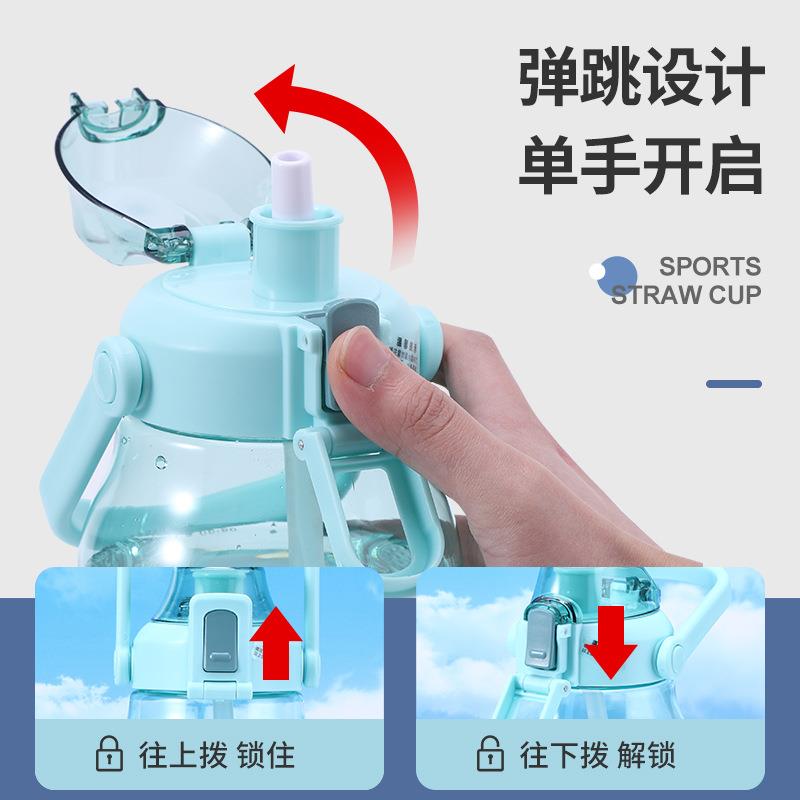 高颜值塑料水杯大容量夏季新款创意学生透明吸管便携不漏水杯子