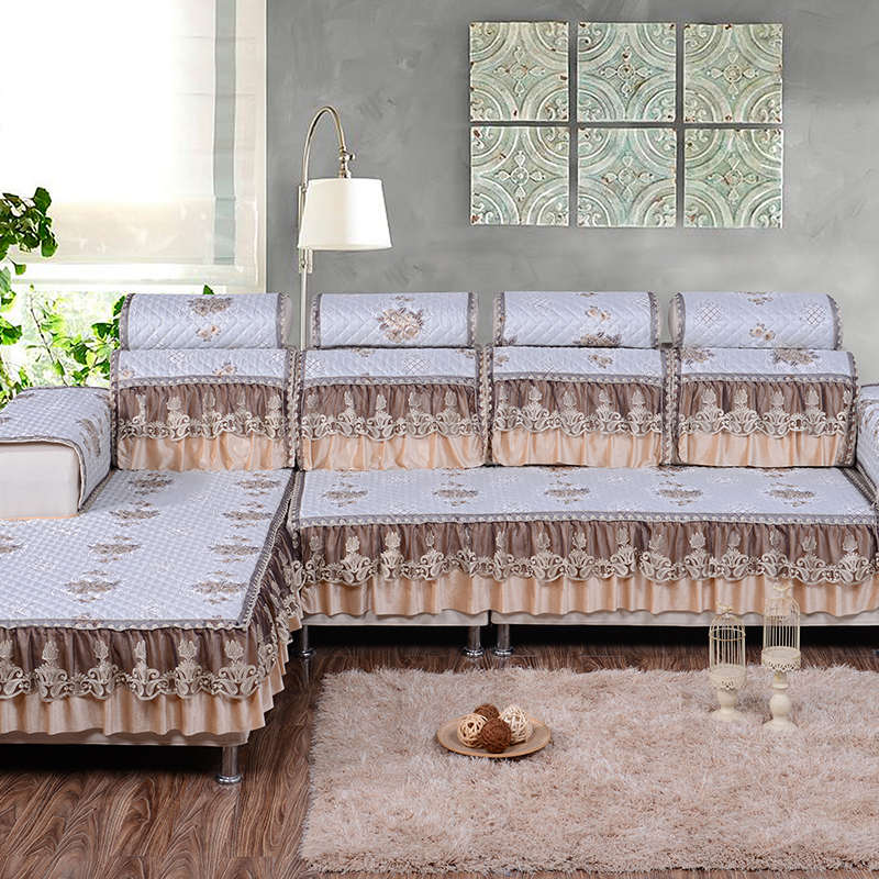 GZ6M欧式沙发套罩四季通用亚麻沙发垫简约客厅全包不规则贵妃
