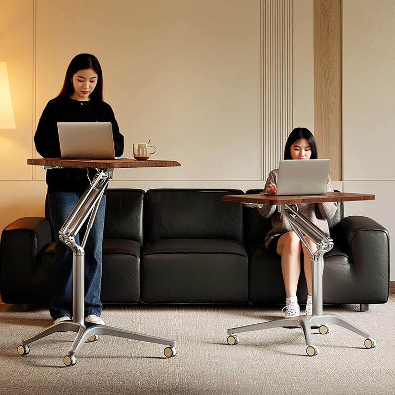 可升降电脑桌客厅家用移动书桌简易办公桌小型学习桌站立式工作台