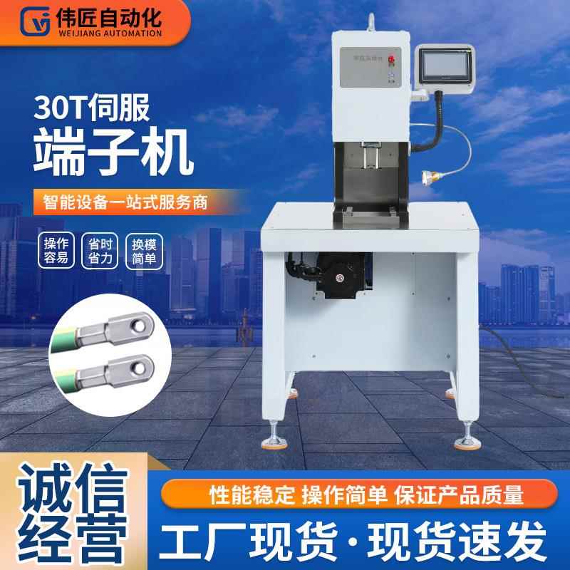 定制加伺服端子机 精度六边形模具铜鼻压接机高3030T伺服工子T端