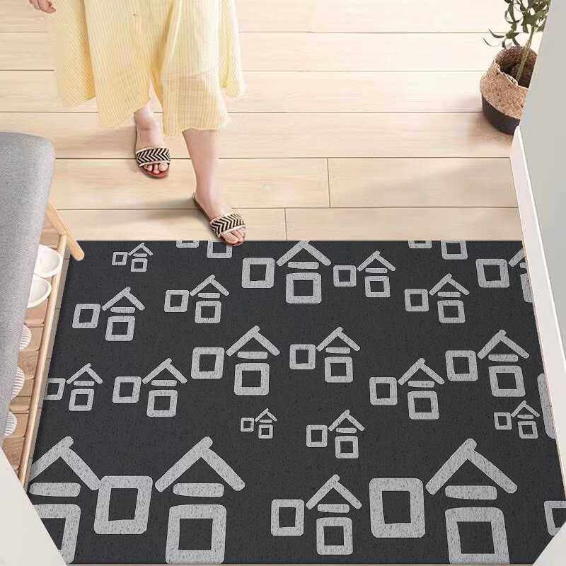 入户PCV丝圈地垫现代简约可水洗玄关创意文字蹭土脚垫防滑浴室垫