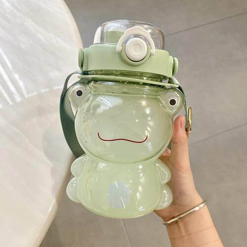Child Cute Frog Bear Water Bottle Portable Large Clear Sport
