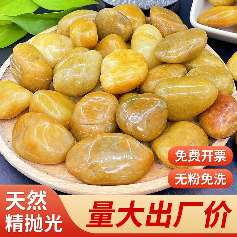 50斤天然精品黄色鹅卵石雨花石铺路石造景园林景观鹅软暖石小石子