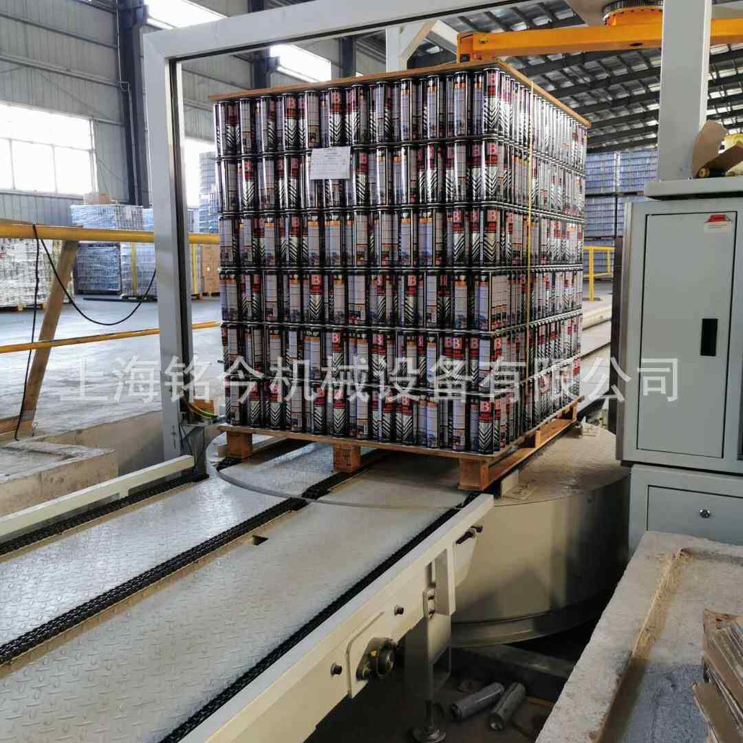 下压栈板穿剑打包机PET带托板包装机上海水平栈板打包机
