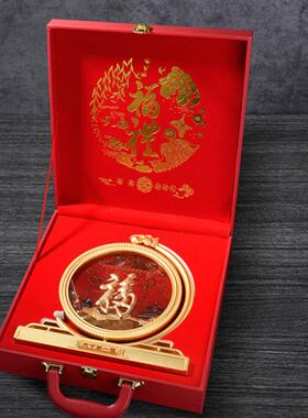 办公室书房奢华风摆件商务礼品福礼合金创意家居装饰品金属工艺品