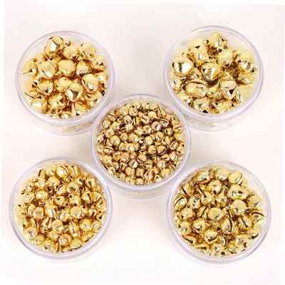 50-300Pcs Gold Jingle Bells Iron Pendants Hanging Christmas