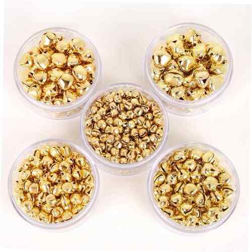 50-300Pcs Gold Jingle Bells Iron Pendants Hanging Christmas