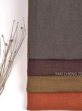 YCZ天g然麻砂洗布料260汉麻平纹洗汉旧古面料复加厚汉麻休闲洗水