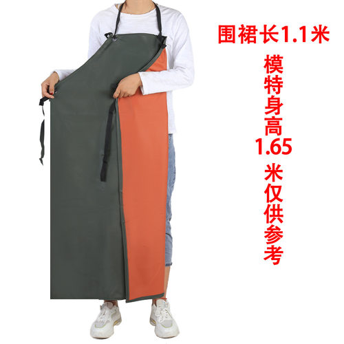 加工背心式厨房杀鱼防水工作围裙夏季花店围兜专用干活做饭男士
