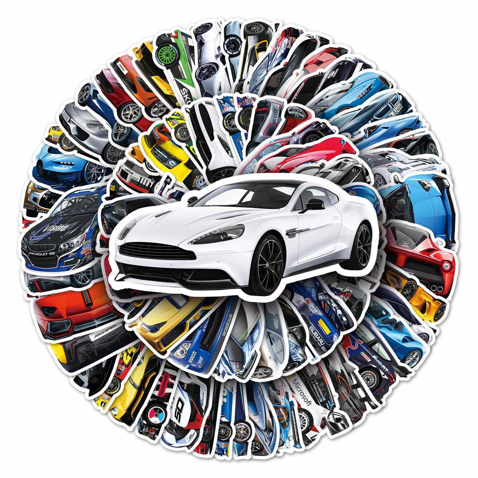新款直销102张超跑赛车涂鸦装饰贴纸滑板车行李箱防水装饰手机摩
