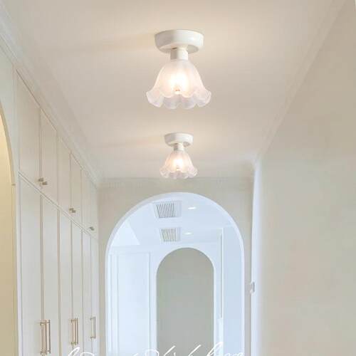 过道灯走廊灯北欧奶油风ins风田园花朵入户门厅玄关灯阳台吸顶灯