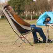 躺椅蝴蝶加高铝合金月亮野营折叠靠背椅子野营靠背椅休闲钓鱼椅椅