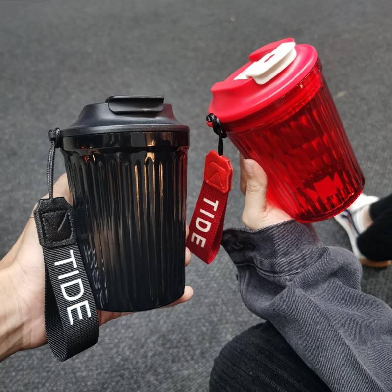简约网红咖啡杯塑料杯情侣礼品便携随手户外防摔塑料奶茶水杯