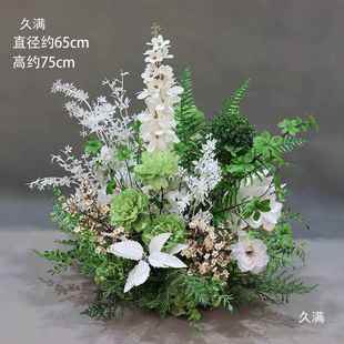 新婚路庆森系引款 花花婚礼绿白花盆球花橱窗订JGJ婚美陈摆件