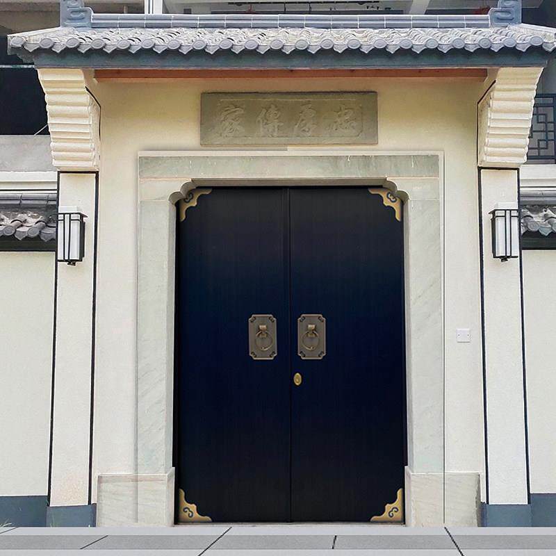 中式别墅彷古庭院门将军门入户门农村自建房大门四合院铜门进户门