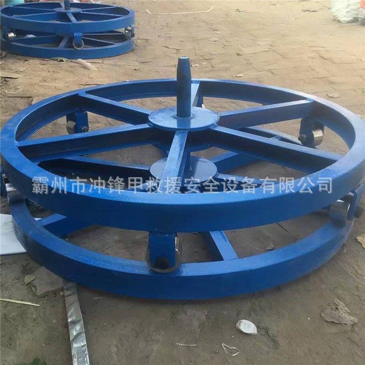 卧式槽钢放线盘0.8-1.2米圆盘电力电缆铁盘钢绞线放线支架