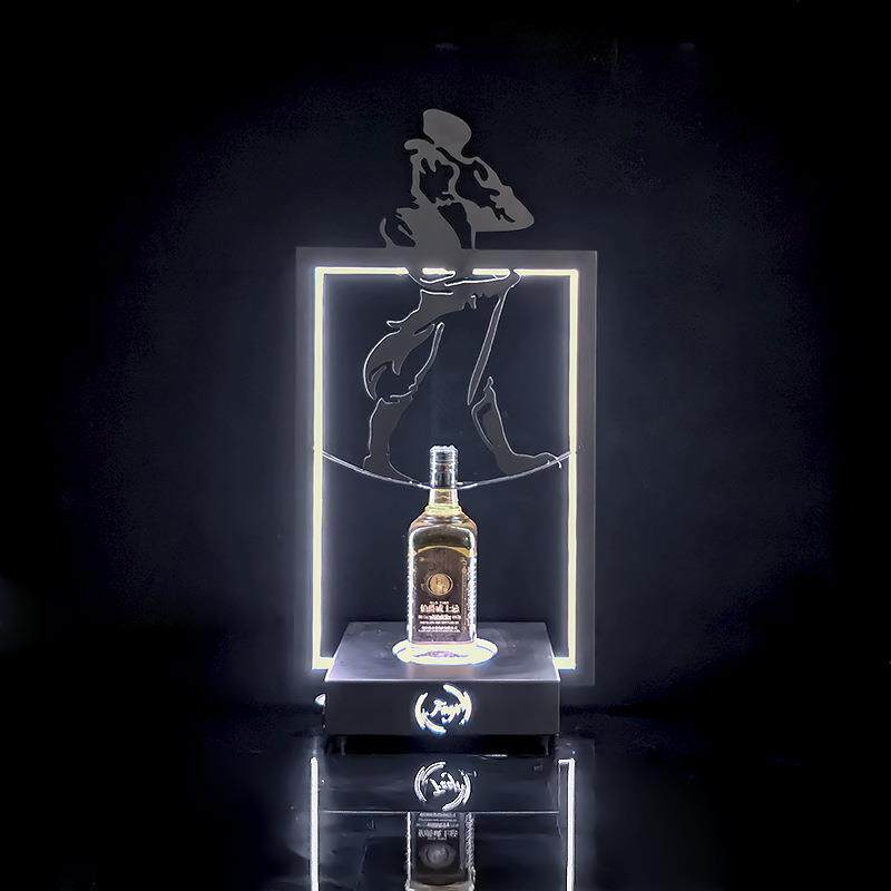 新品LED发光巴黎人酒座酒吧香槟洋红酒展示架KTV充电发光酒架底托