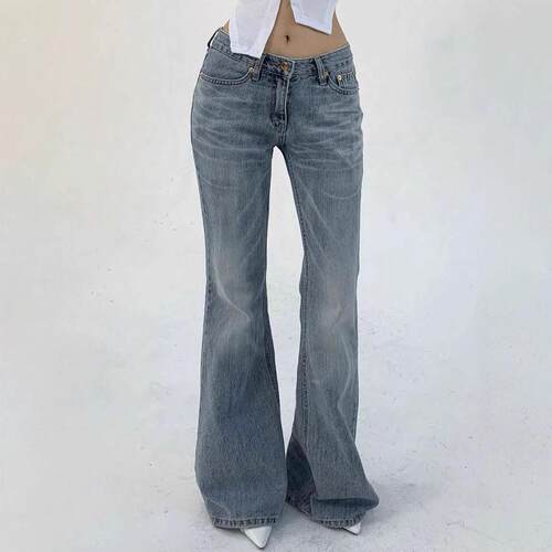 Women's Jeans Solid Color Skinny Flare Leg Denim Pants