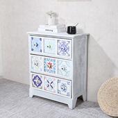 高档美式 床抽头柜复古纳柜多层多屉储物柜收实木高档床边柜客厅斗