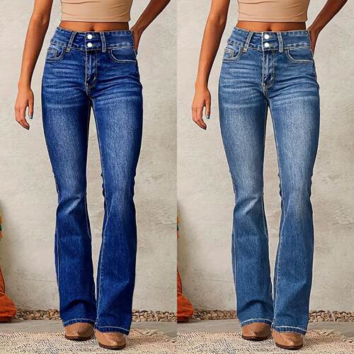 2025 Spring Refresh Stretch Washed Jeans Women Street Flared