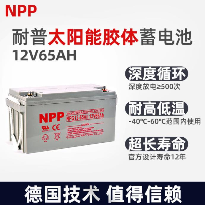 耐普蓄电池NP12V65AH太阳能胶体蓄电池12V200AH太阳能路灯蓄电池